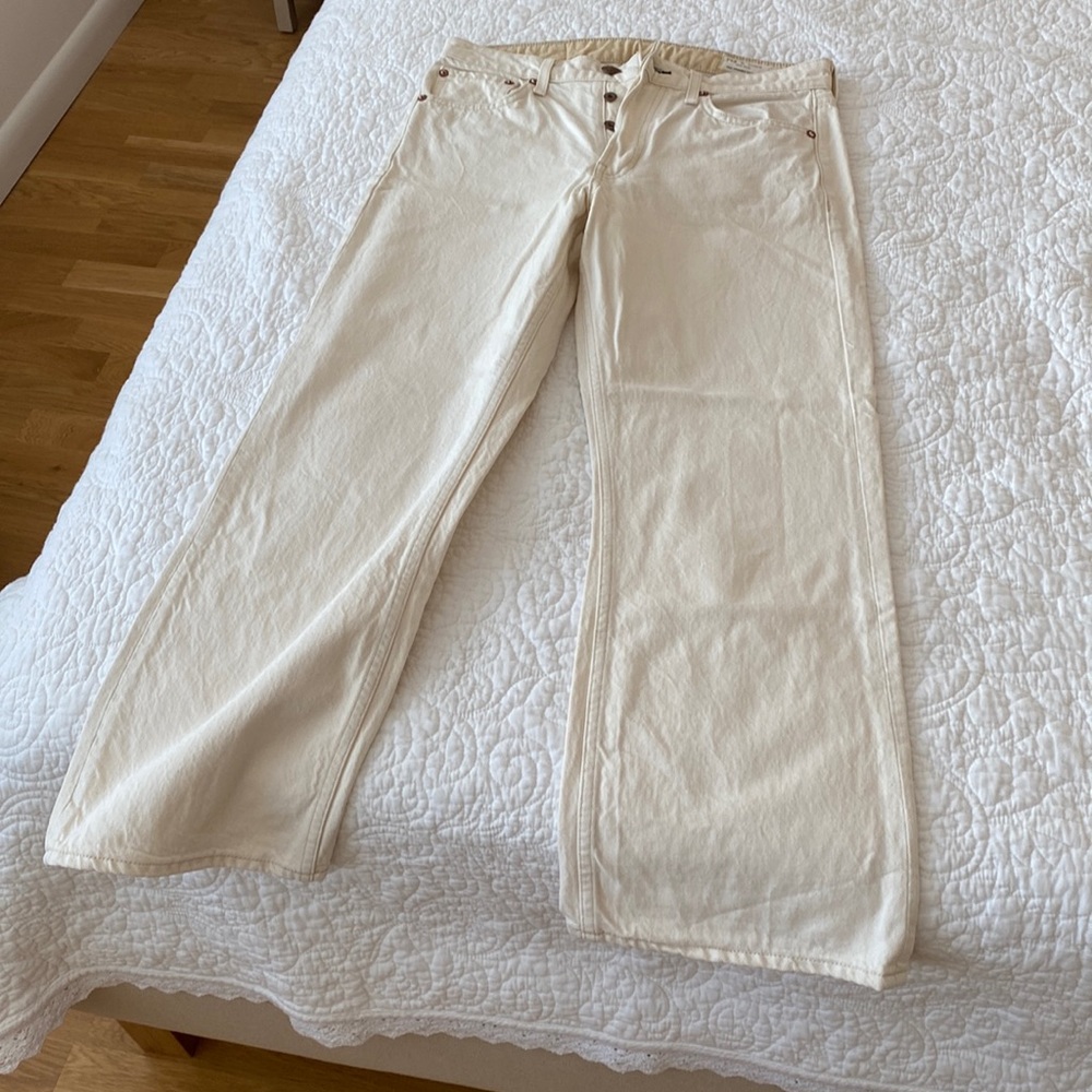 Rag & Bone Ecru Straight Leg Jeans